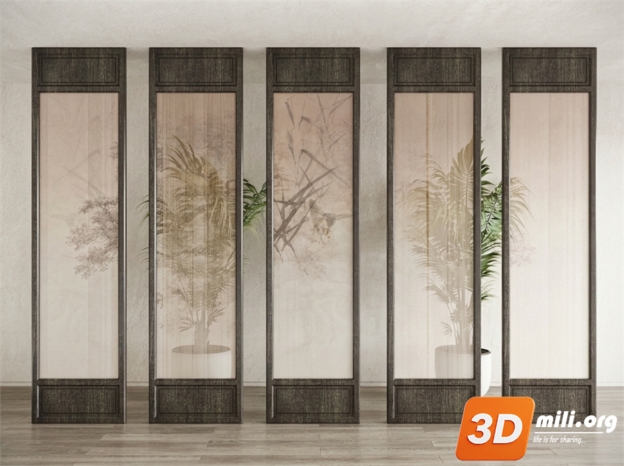 Folding screen Skp Files 